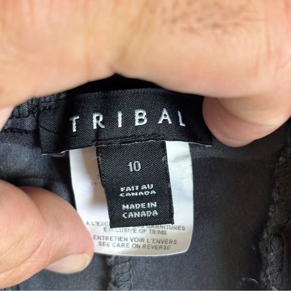 Tribal Women's Maternity Gray Dress Pants with wide Belly Band Sz 10 - Picture 3 of 11